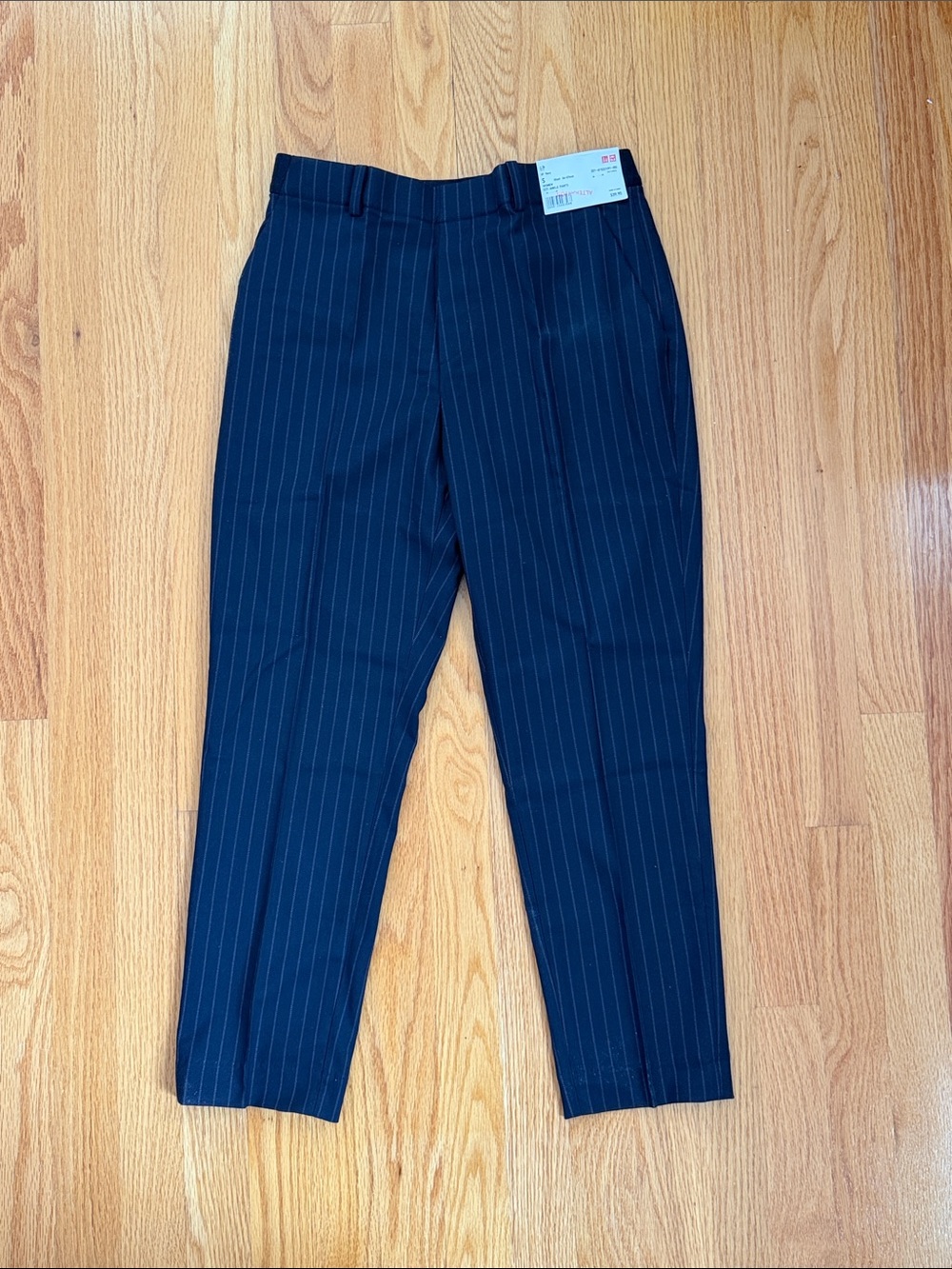 Uniqlo Women EZY Ankle Pants - Navy Striped